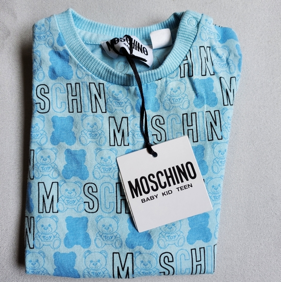 NWT$200 Moschino Baby Boys Blue Logo Romper Sz 1-3 Month - Picture 11 of 11